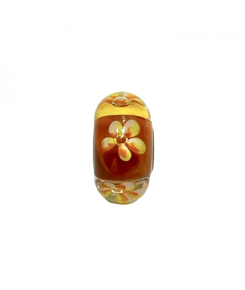 Trollbeads - Beads Unico Arancione con Fiore